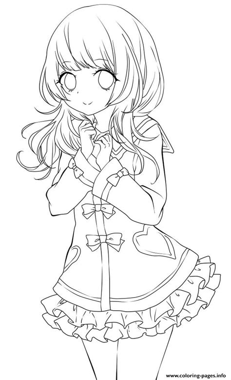 Cute Anime Girl Lineart By Chifuyu San Coloring Pages