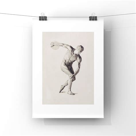 Naked Man Sculpture Nude Male Discus Thrower By Jan Veth Print Hot Sex Picture