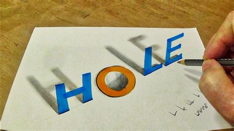 Drawing Letters Hole 3d Text Art Vamos