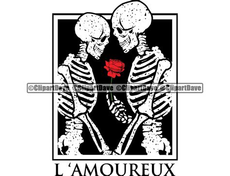 Skeleton Couple Love Rose Svg Design Logo Skull Soulmate Etsy