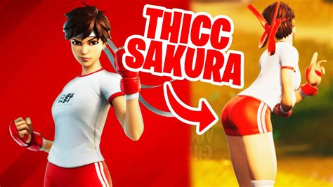 Fortnite Thicc Street Fighter Skin Showcase Sakura Youtube