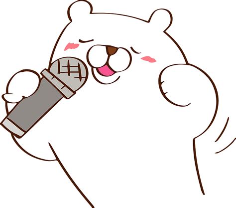 Polar Bear Is Singing Karaoke Clipart Free Download Transparent Png