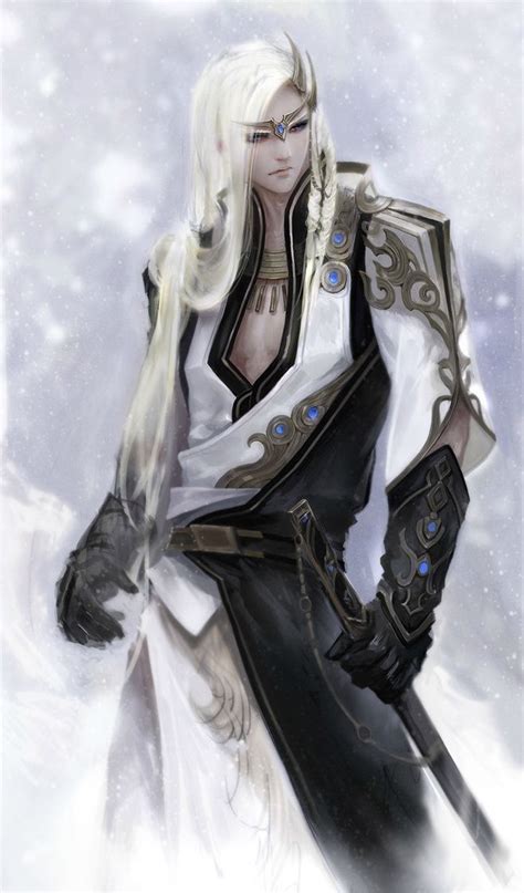 Картинки по запросу Anime White Haired Swordsman Fantasy Art Men