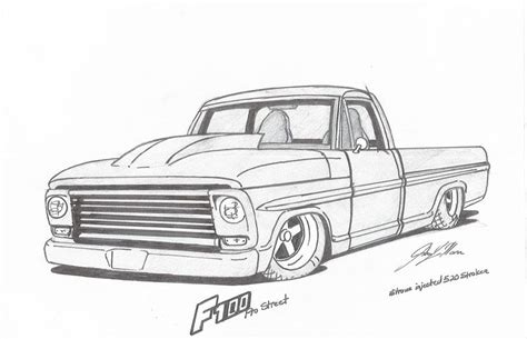 Manhandle your famous usa pick up truck coloring sheets. truck drawings 002a.jpg (800×515) | Truck art, Cars ...