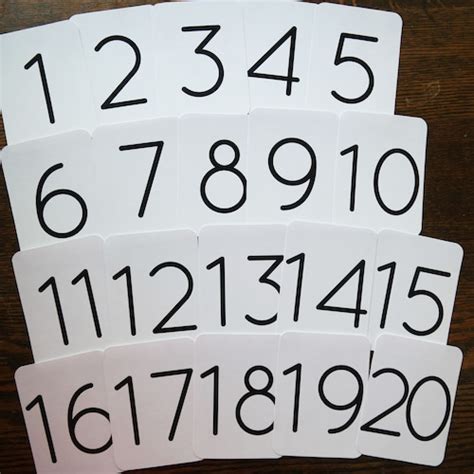 Number Flash Cards Printable Homeschool Preschool Minimalist Etsy