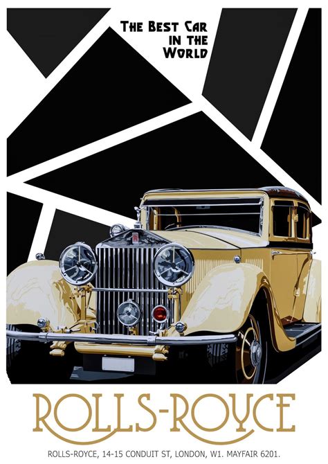Rolls Royce Vintage Style Poster Gpbox