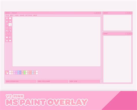 Cute Pink Ms Paint Twitch Overlay Creative Art Stream V2 Etsy Canada