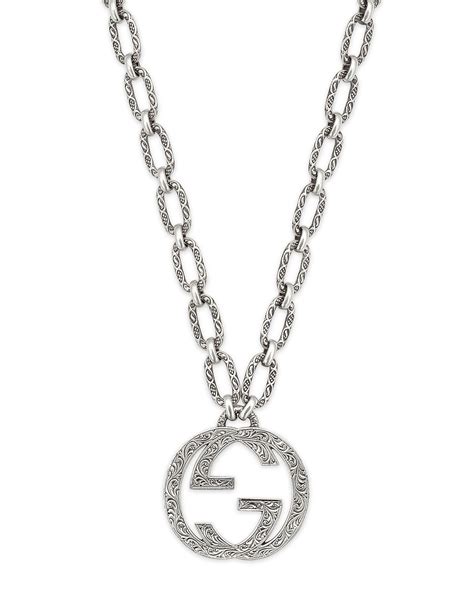Gucci Mens Interlocking G Pendant Necklace 36l Neiman Marcus