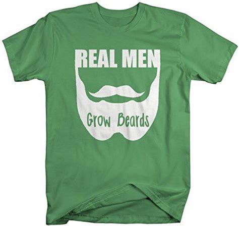 Shirts By Sarah Mens Real Men Grow Beards Funny Hipster Shirt