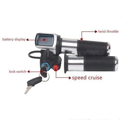 36v 48v 60v Electric Bike Throttle Twist Grip With Lock Switch And