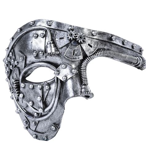 Mens Costume Mask Vintage Steampunk Half Face Halloween Party