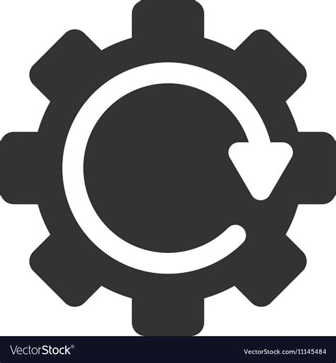 Gear Rotation Direction Flat Icon Royalty Free Vector Image