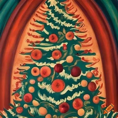 Colorful Illustration Of A Christmas Tree Made Of Feathers On Craiyon