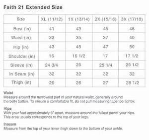 Size Chart For Forever 21 Jeans Best Images Limegroup Org