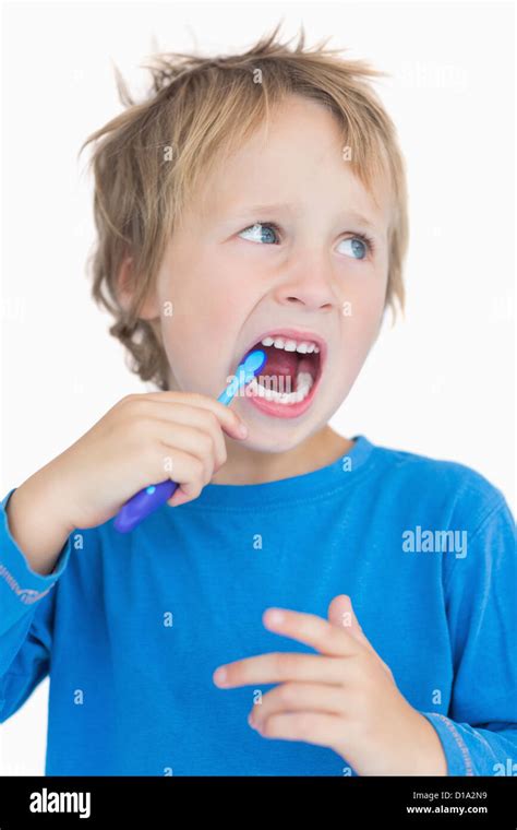 Young Boy Brushing His Teeth Stock Photo Alamy