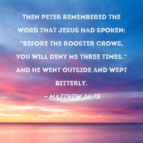 Matthew 2675 Then Peter Remembered The Word That Jesus Had Spoken