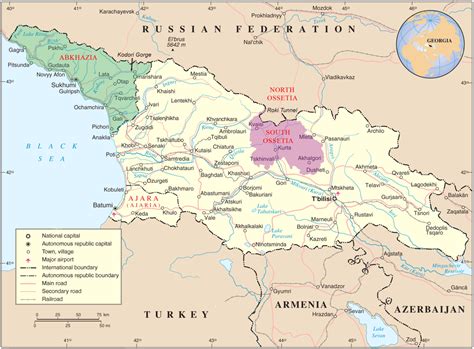 South Ossetia Map Georgia 
