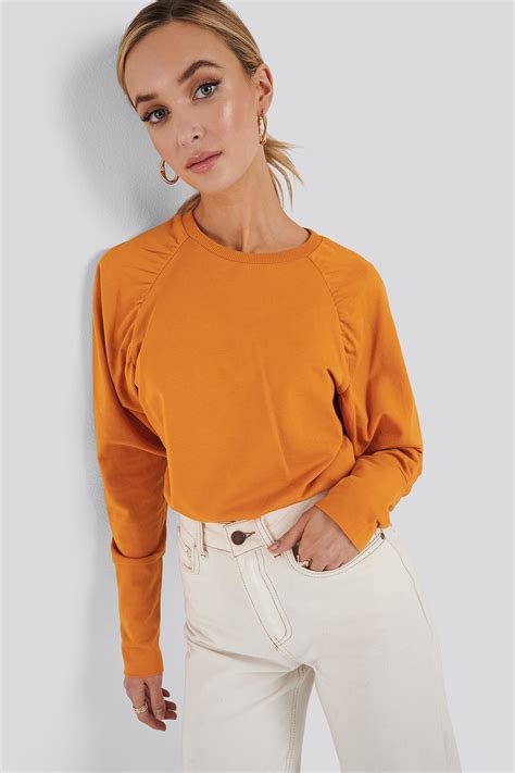 Oversized Raglan Sleeve Detailed Sweater Orange Na Kd