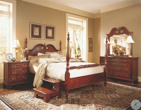 Cherry Grove Classic Antique Cherry Low Poster Bedroom Set From