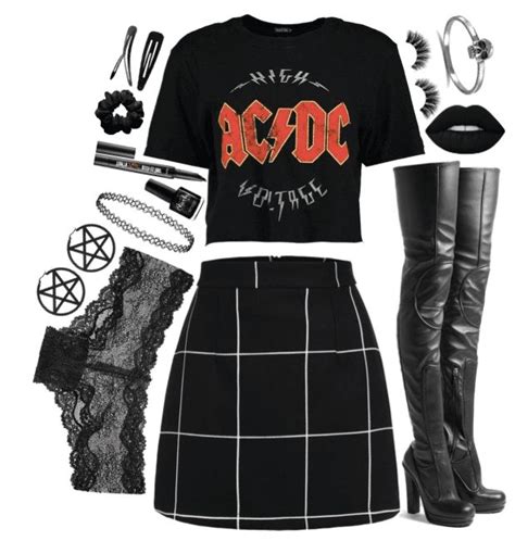 goth girl outfit shoplook polyvore outfits outfits polyvore aesthetic clothes