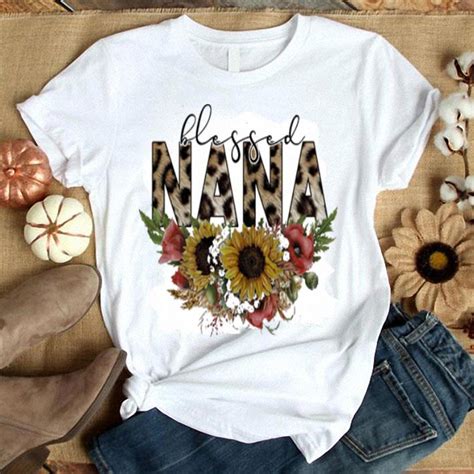 Blessed Nana Floral Shirt Hoodie Sweater Longsleeve T Shirt