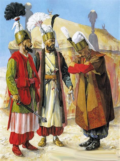 Ottoman Janissaries Officers Tablolar Askeri Islami Sanat