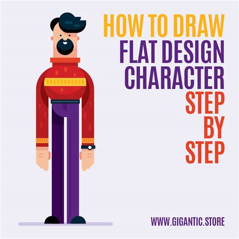 How To Draw Flat Design Character Illustration On Behance