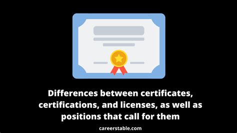 Differences Between Certificates Certifications And Licenses As Well