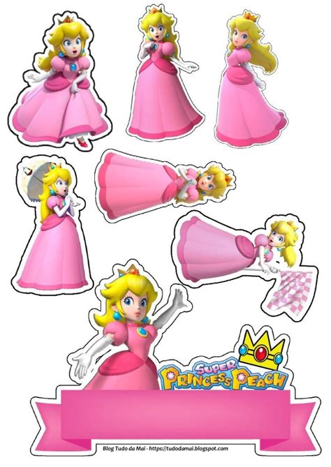 Topo De Bolo Princesa Peach Com Tags Super Mario Bros Party Ideas