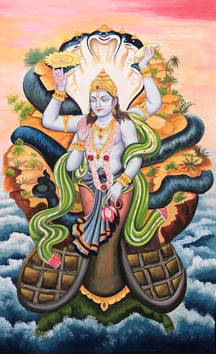 Lord Vishnu As Tortoise Incarnation Vishnu Kurma Avatara Hindu