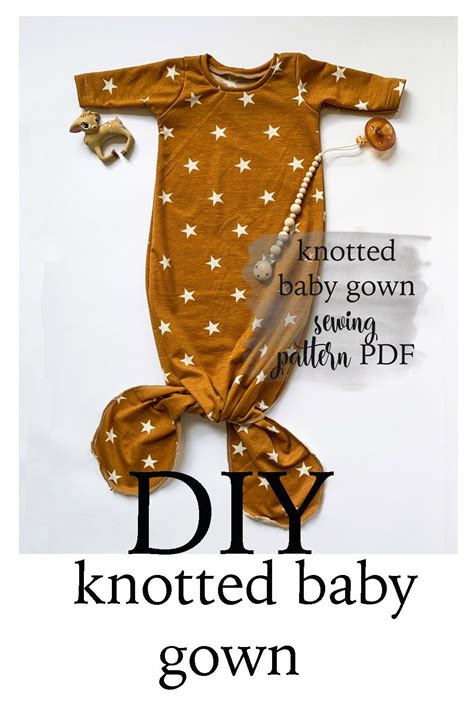 Knotted Gown For Baby Sewing Pattern Pdf Sew A Tied Etsy Sewing