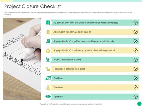 Project Closure Checklist How To Escalate Project Risks Ppt Inspiration