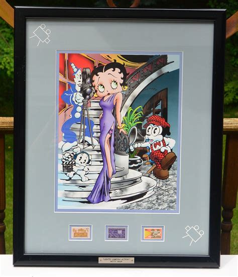 Sale Betty Boop Litho Framed Lights Camera Action Etsy Betty Boop