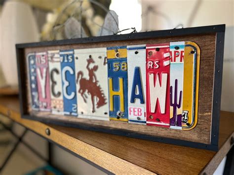 Yee Haw Sign License Plate Sign Cowboy Decor Country Life Etsy