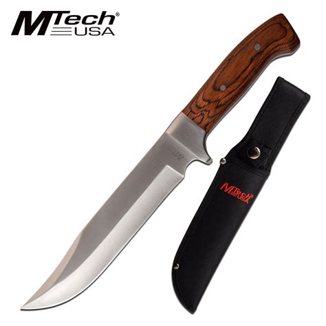 Mtech 12 Fixed Blade Hunting Knife Brown Pakkawood Handle 6