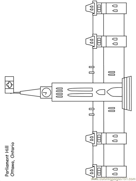 Coloring Pages Canada Parliament Hill (Countries > Canada) - free