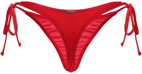 Relleciga Women S Tie Side Thong Bikini Bottom Red Size Small Darb Ebay