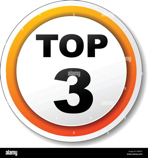 Illustration Of Orange Round Icon For Top Three Stock Vector Image