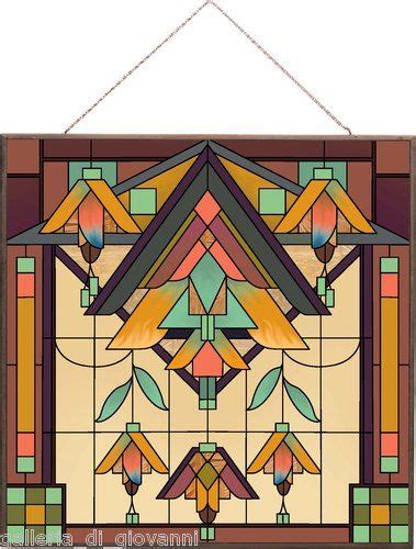 Mission Style Stained Glass Art Panel 19 5 Southwest Craftsman Stained Glass Panels Stained