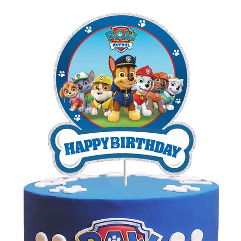 Paw Patrol Happy Birthday Cake Topper Claw Dog Patrol Theme Party Cake