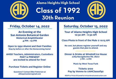 Alamo Heights Class Reunions