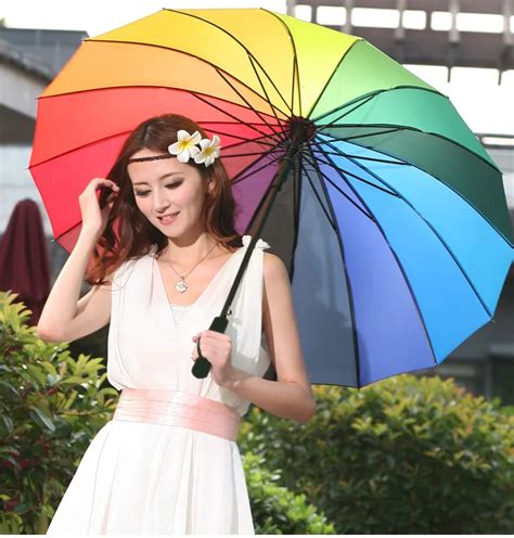 Paraguas Large 16k Super Windproof Umbrella Sun Rainbow Reliable Quality In Umbrellas From Home