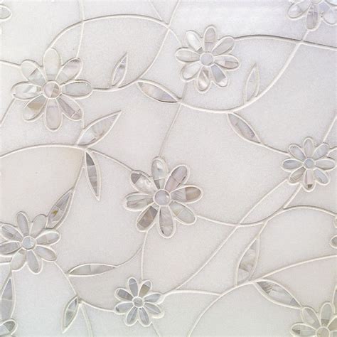 Narcissus White Thassos Polished Marble And Mother Of Pearl Tile Pearl