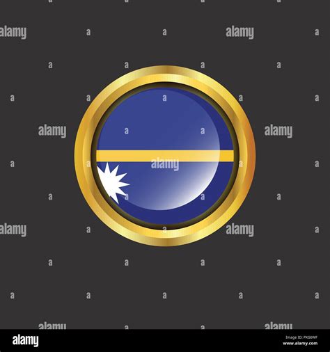 Nauru Flag Golden Button Stock Vector Image And Art Alamy
