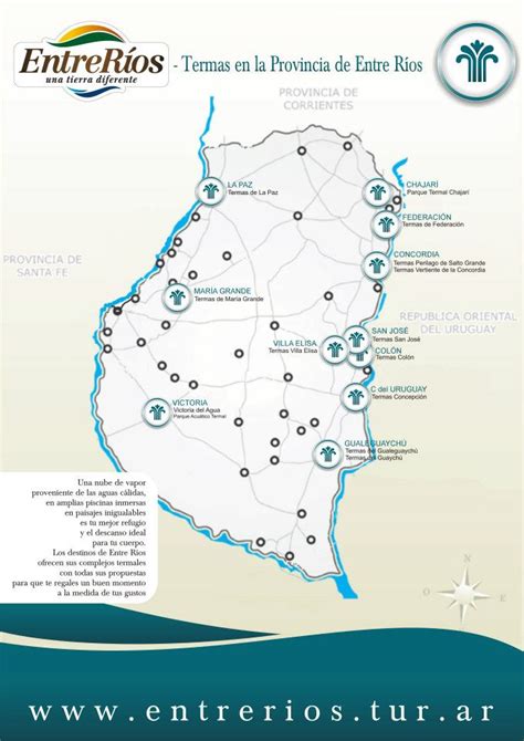 Mapa De Termas De Entre Rios Region Litoral Portal Del Litoral