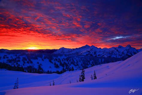 M126 Winter Sunrise With Tatoosh Range Mt Rainier Washington Randall