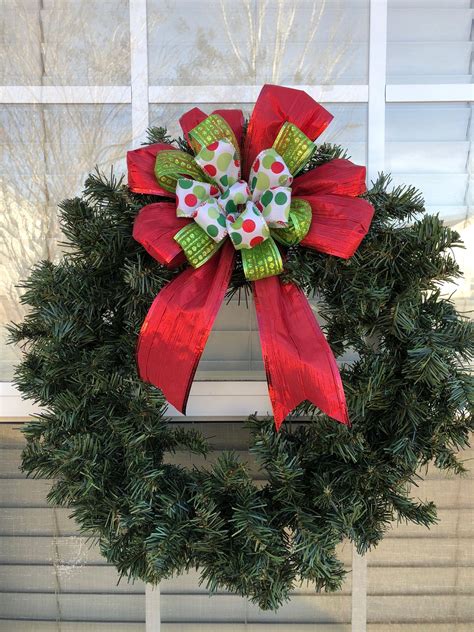Whimsical Bow For Outdoor Christmas Wreath Outdoor Christmas Wreaths