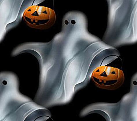 Ghostly Background~ Pumpkins Halloween Ghosts Spooky Hd Wallpaper
