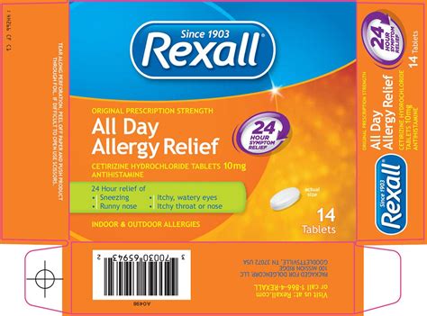 Rexall All Day Allergy Relief Dolgencorp Llc Cetirizine