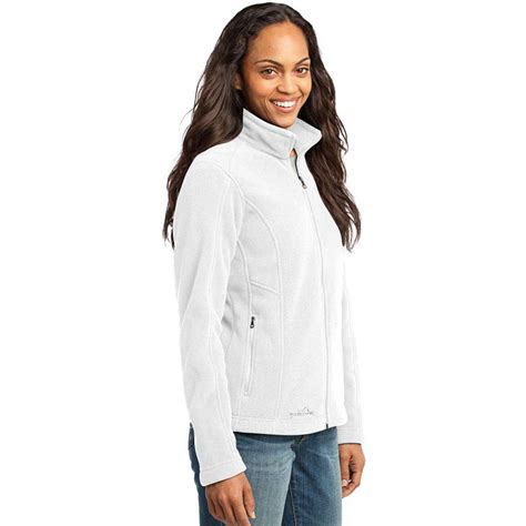 Eddie Bauer Womens White Full Zip Fleece Jacket
